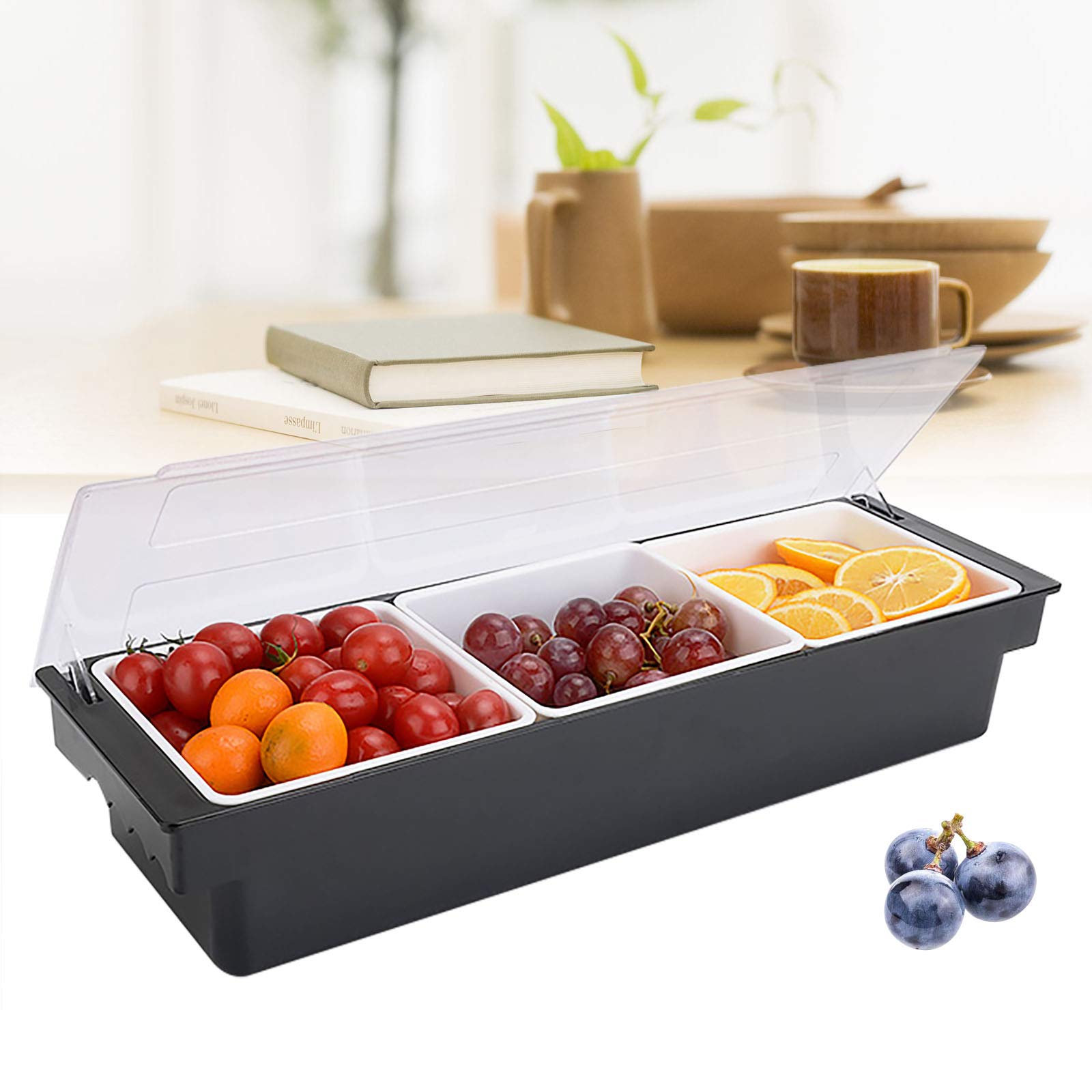 Amazon.com | Commercial 3 Compartment Condiment Dispenser, 3 Tray